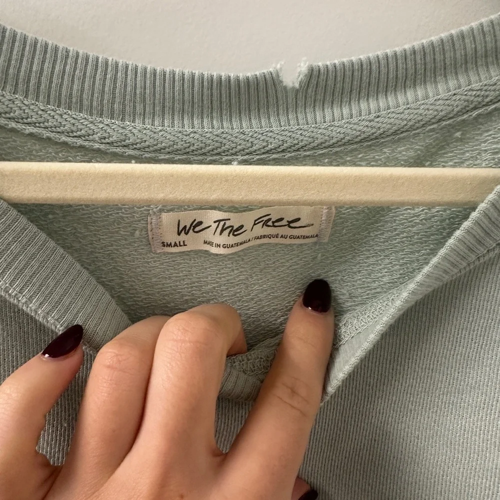 Free People We The Free Camden Sweatshirt Mint Green - Picture 5 of 5